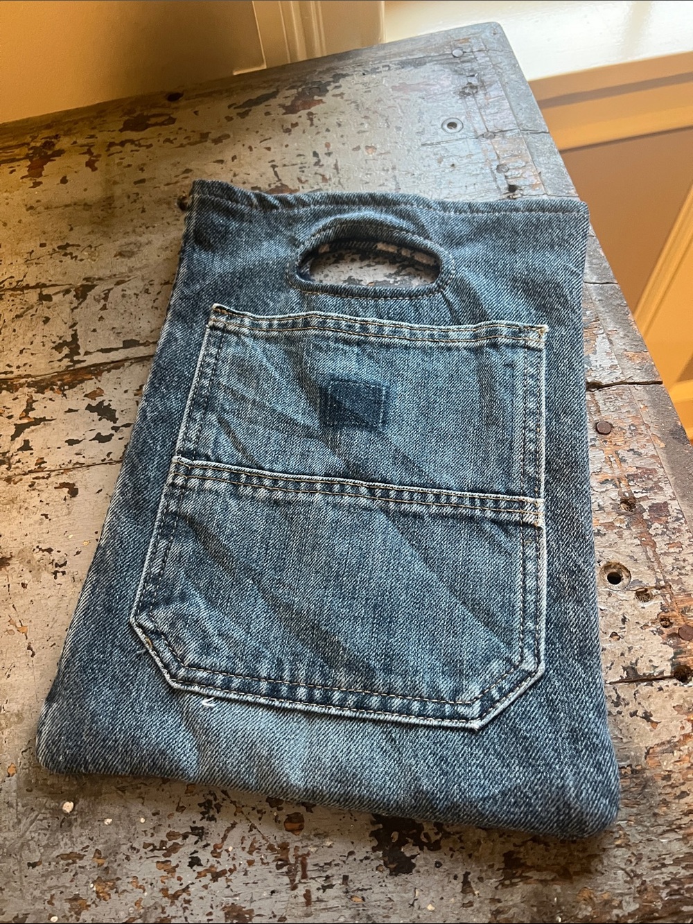 Urban Outfitters Denim Mini Tote in Classic Blue